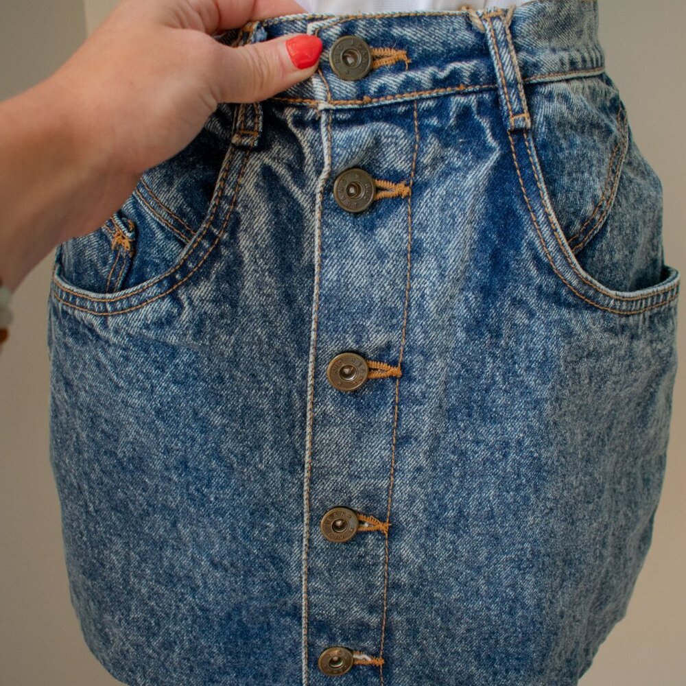 Vintage Denim Mini Skirt by Rio Size 00